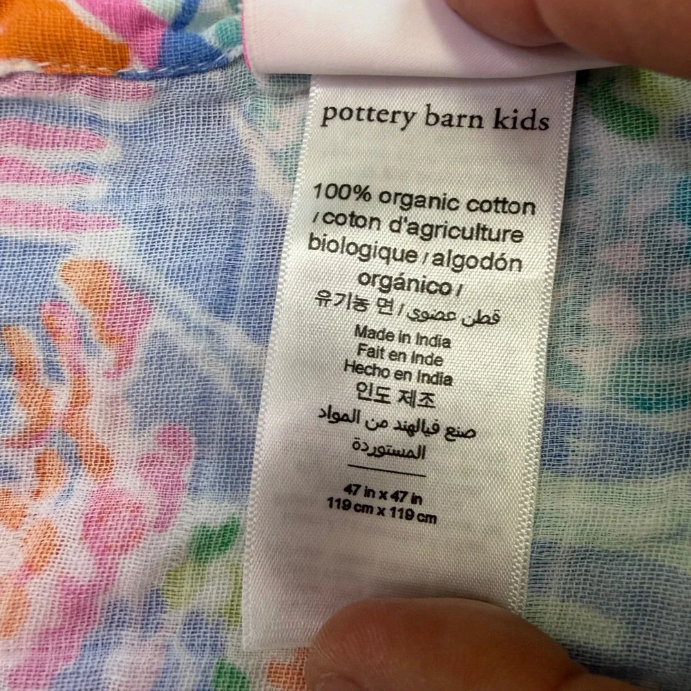 Lilly Pulitzer Pottery Barn Kids Mermaid Organic Cotton Muslin Swaddle 47x47